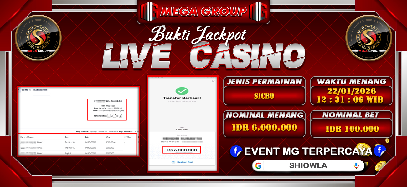 Bukti JP situs Shiowla hari Kamis, 22 Januari 2026